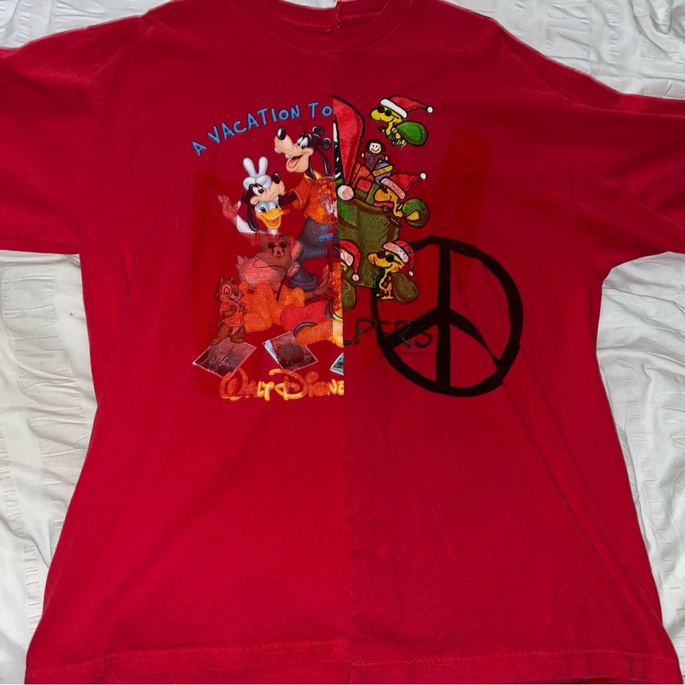 VINTAGE Reconstructed Red Disney Tee